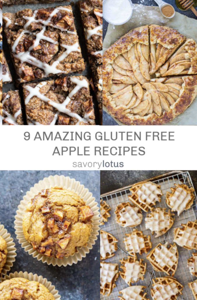 four different gluten free apple recipe photos